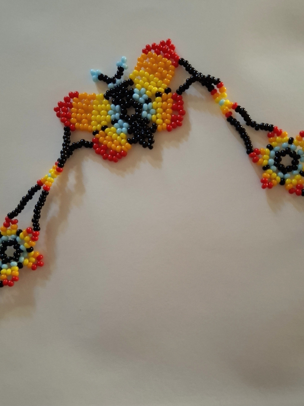 MEXICANA Multicolor Beaded Floral Bracelet - Yellow, Red, Black, Blue